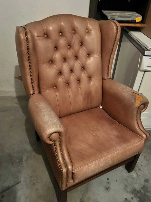 Cadeirão / Poltrona em Pele - Vintage