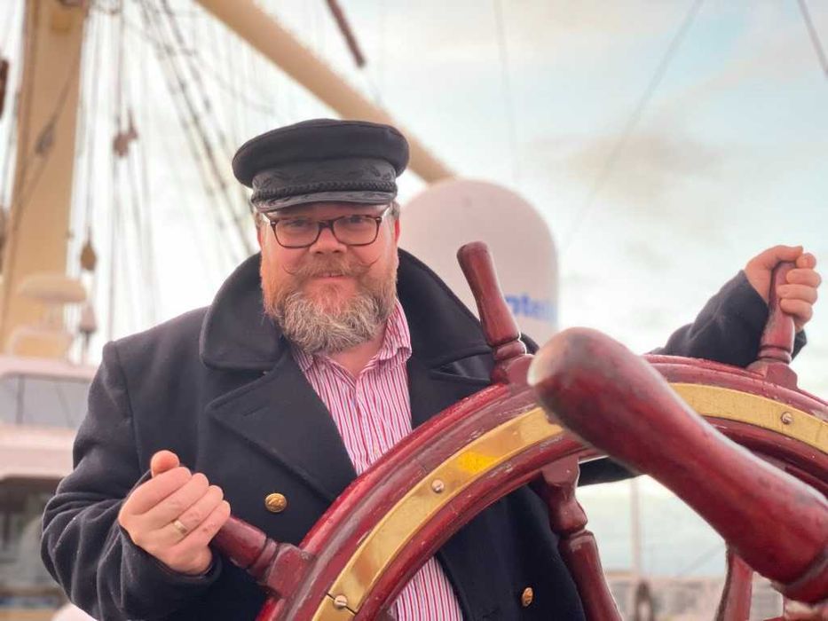 Czapka żeglarska SZYPRÓWKA KASZUBSKA czapka kapitańska kaszubka roz 59