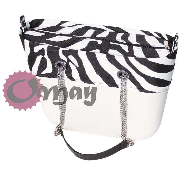 Czarny organizer +Opaska do OBAG MINI wkład zebra zeberka pasy OMAY
