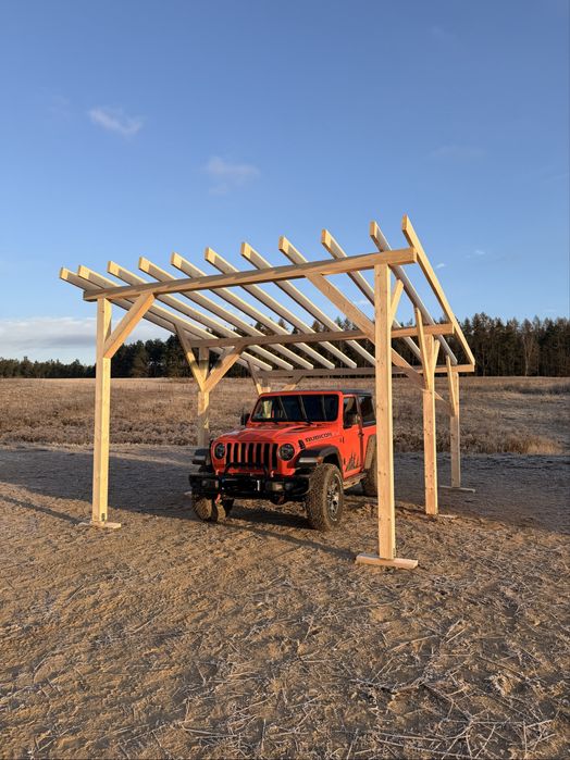 Konstrukacja wiaty z drewna C24