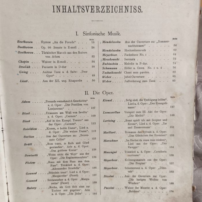 Stara księga z nutami z 1900 r. + autografy. Okaz kolekcjonerski.