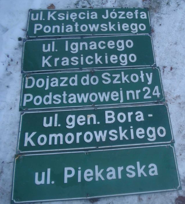 Stare tablice metalowe prl ulice szyldy