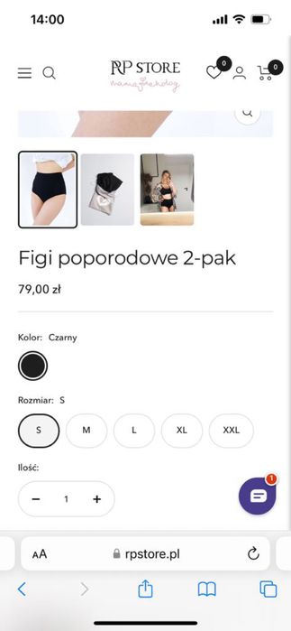 Mama Ginekolog RP Store Figi poporodowe 2-pak granatowe bawełniane S