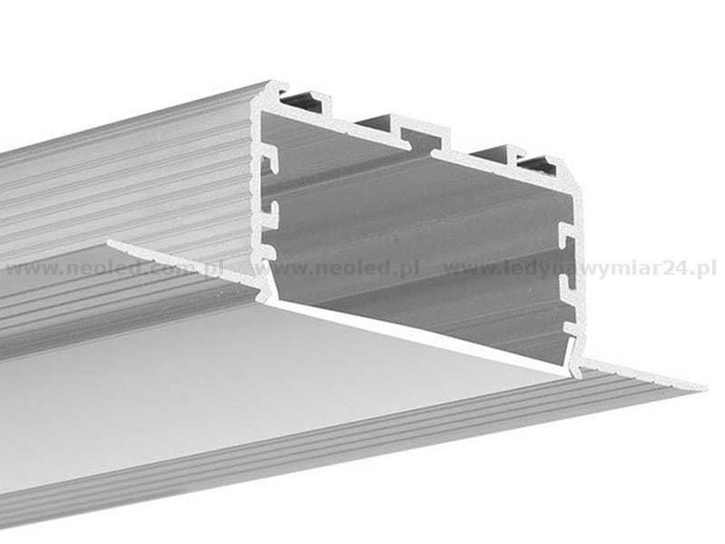 Profil do LED KOZEL-50 architektoniczny wpuszczany szeroki surowy 8 mb