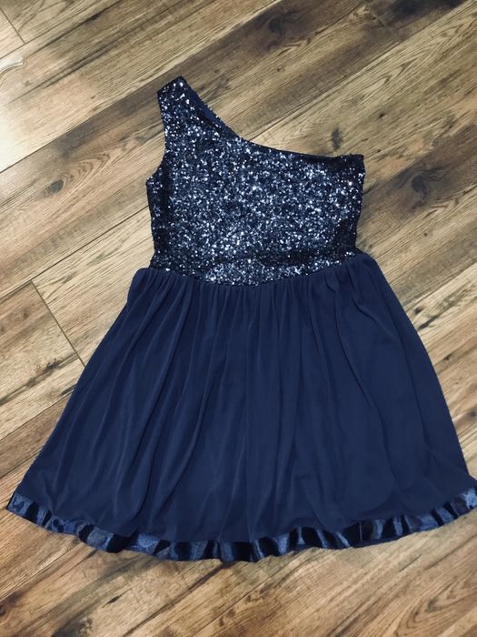Asos sukienka S granatowa cekiny