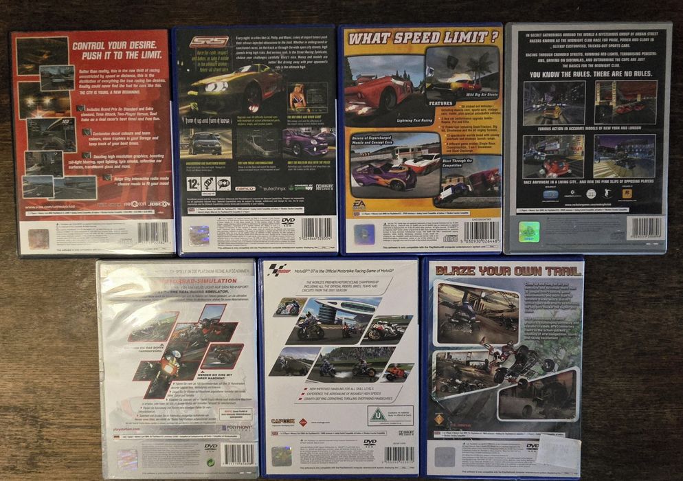 Zestaw 7 gier wyścigowych PS2 | Rumble Racing, Ridge Racer, SRS, ATV3