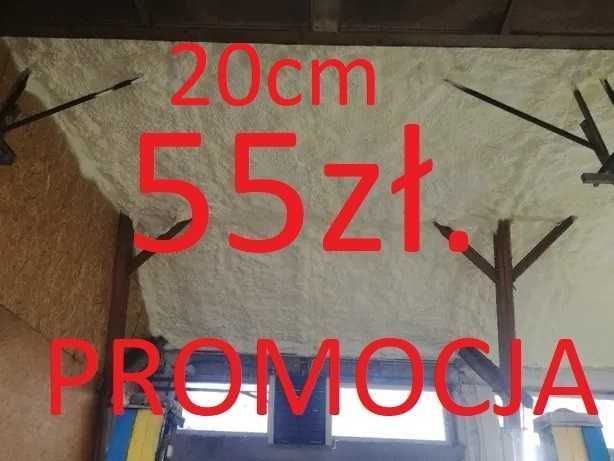 Ocieplanie pianką PUR poddasza, poddaszy, piana