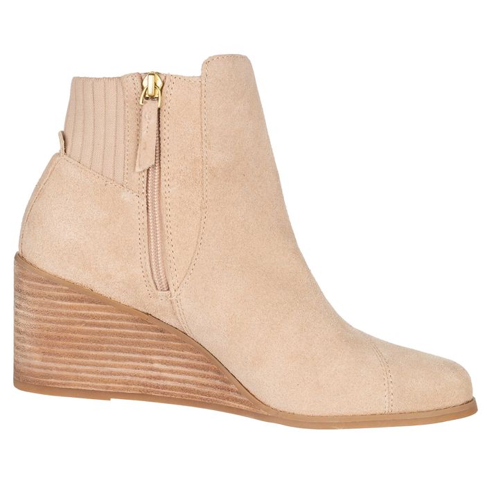 TOMS botki zamszowe beżowe na koturnie r. 40 OUTLET