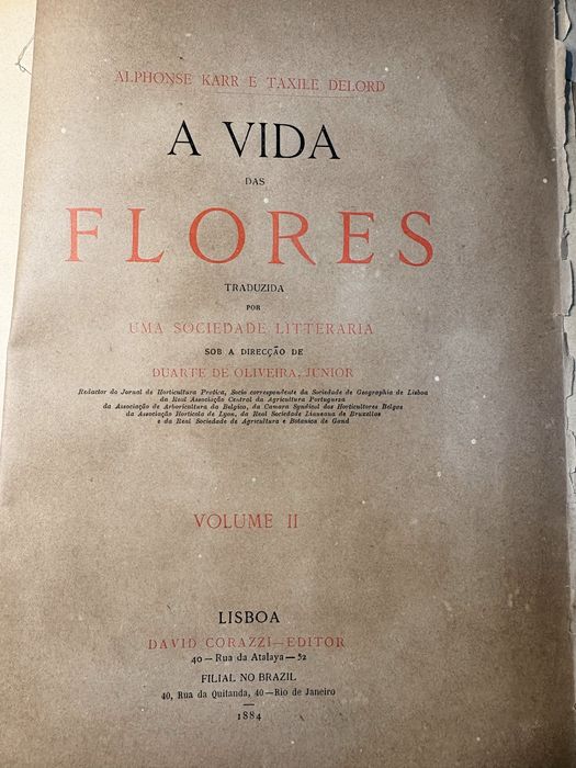 Conjunto de 2 antigos Livros “A vida das Flores” de 1883 - David Corazzi Editor Lisboa