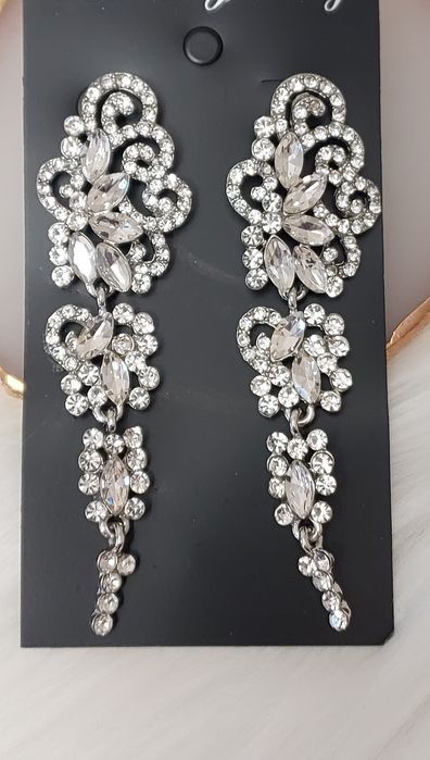 Przepiękne kolczyki cyrkonie ślubne