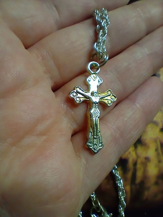 Кулон подвес крестик с цепочкой