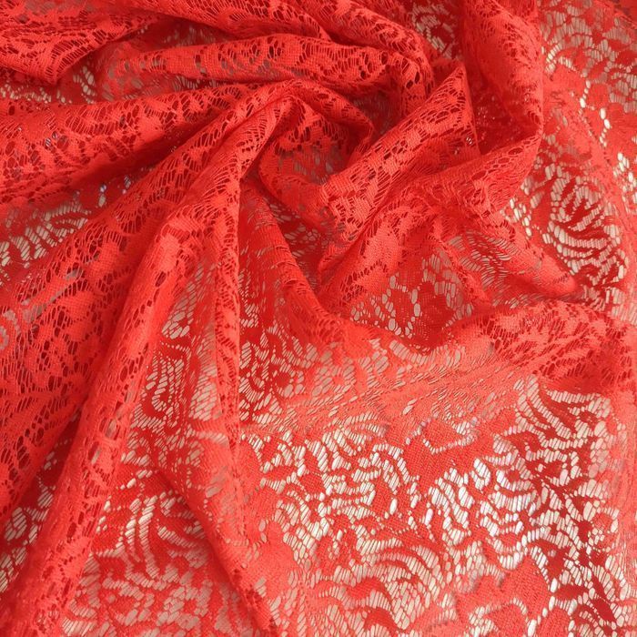 Firanka żakardowa metrażowa wys. 120 cm Koronka czerwona 120 cm