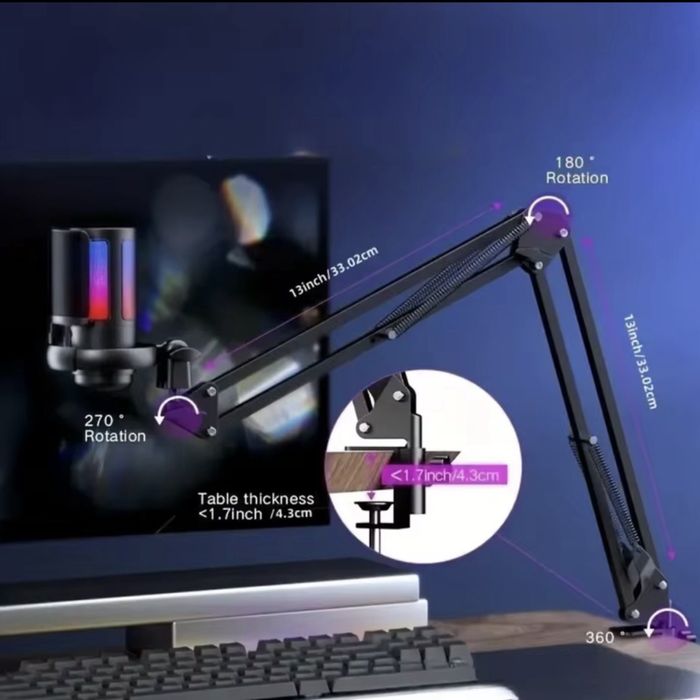 ‼️ Игровой микрофон с кранштейном ‼️ микрофон + кранштейн ‼️