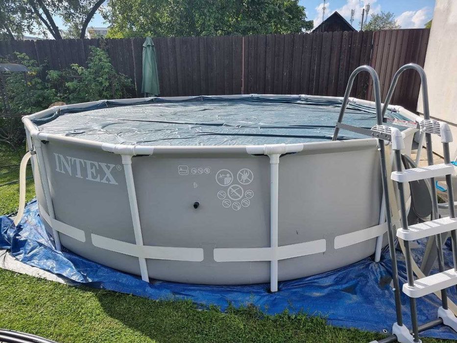 Каркасний басейн Intex 427 х 107 см + 3 сонячних нагрівача