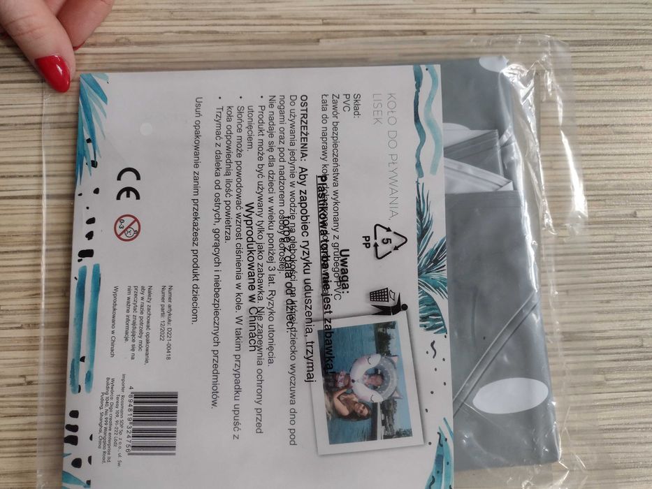 NOWE ~ FLOATOPIA, koło dmuchane do pływania LISEK