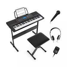 Keyboard z 61 klawiszami Elektroniczne pianino z podstawką i stołkiem