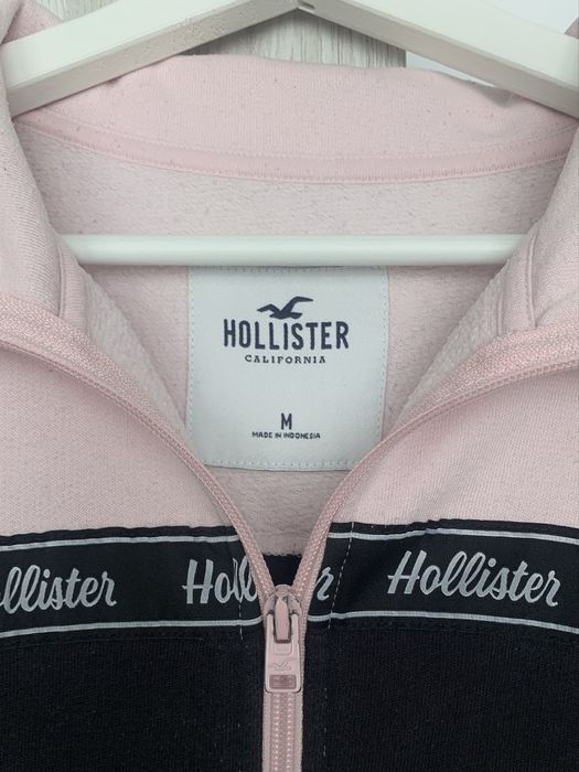Hollister kurtka biodrówka bluza rozpinana na suwak krótka boxy różowa