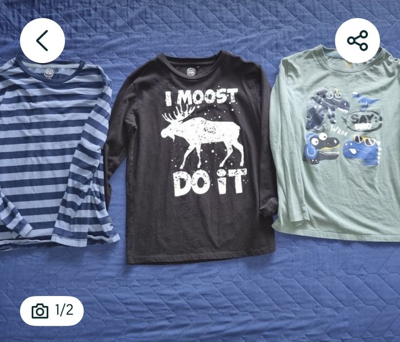 Bluzki T-shirt dlugi rekaw 140-146 chlopiece