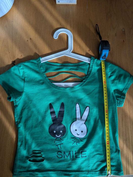 Krótki top dziewczęcy zielony