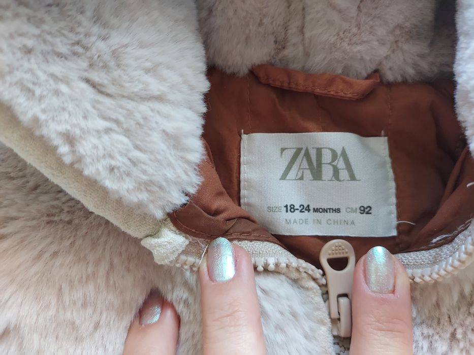 Kożuszek zimowy niemowlęcy ZARA 92 18-24m
