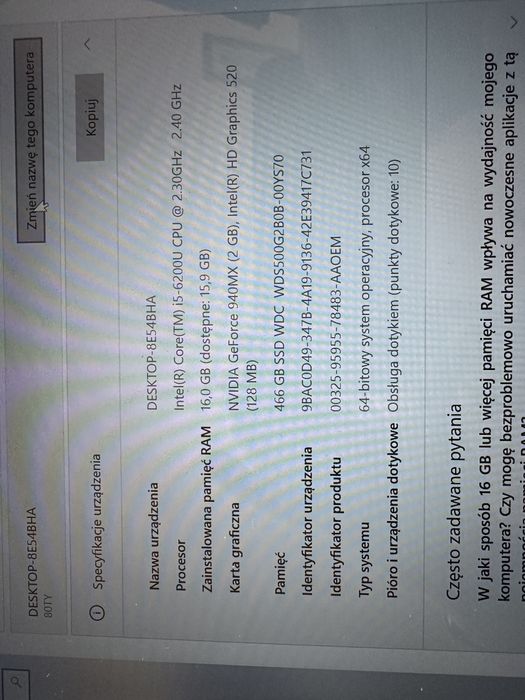 Lenovo Yoga 710 ekran dotykowy