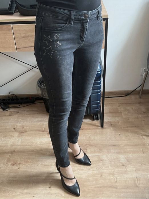 Dżinsy skinny szare esprit