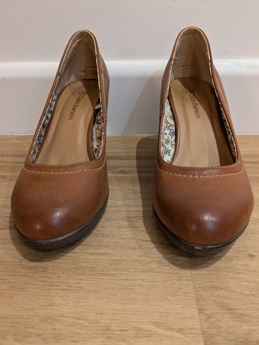 buty clara barson, obcas, brązowe