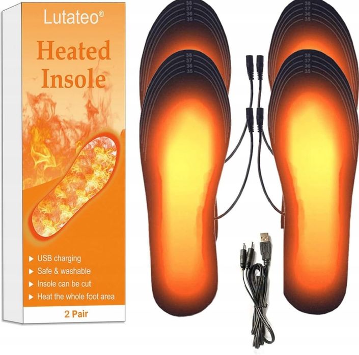 Wkładki do butów podgrzewane usb 2szt regulacja