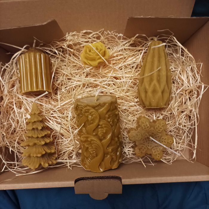 zestaw świece woskowe świąteczne,dekoracyjne , woskowe 100%