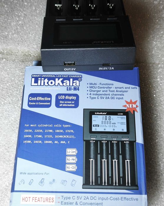 Зарядний пристрій LiitoKala Lii-M4 універсальний 4-слотовий НОВИЙ