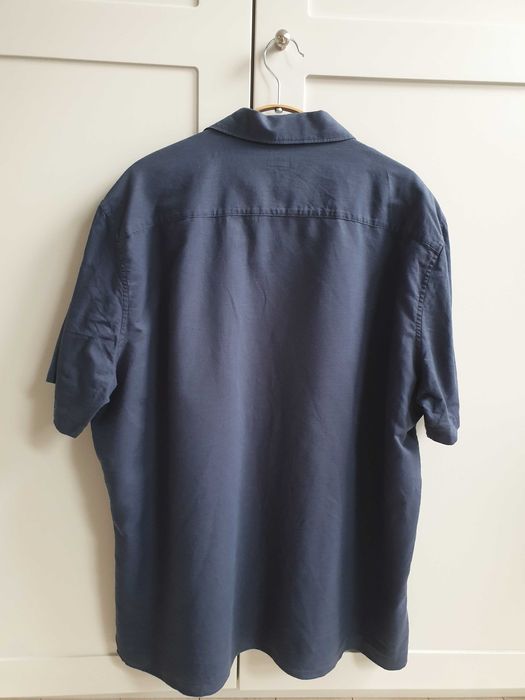 Granatowa koszula męska lniana Next 2XL