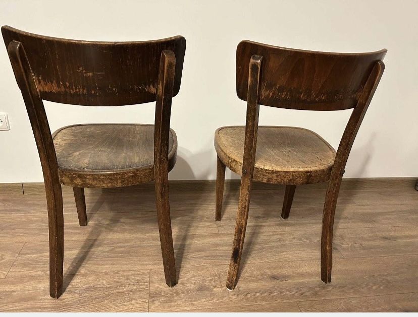 Krzesła drewniane, gięte, stare, zabytkowe firmy Thonet