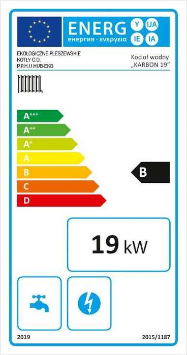 Kocioł piec z podajnikiem na ekogroszek pelet 19 KW 10,15,24kw