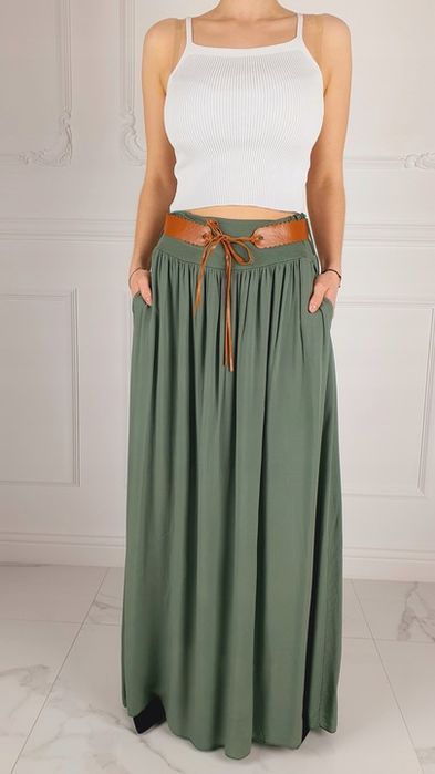 Zwiewna Długa Spódnica Maxi Do Kostek Boho Damska