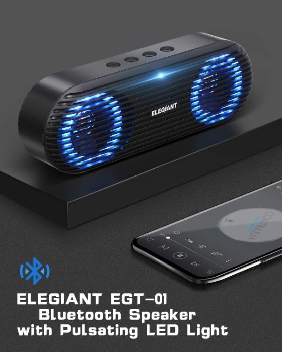 ELEGIANT Głośnik Bluetooth NOWY ! PULSUJĄCY w Rytm Muzyki 10W