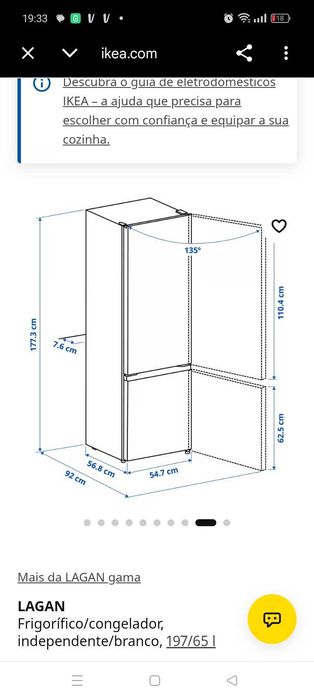 Frigorífico combinado Logan ikea c/garantia