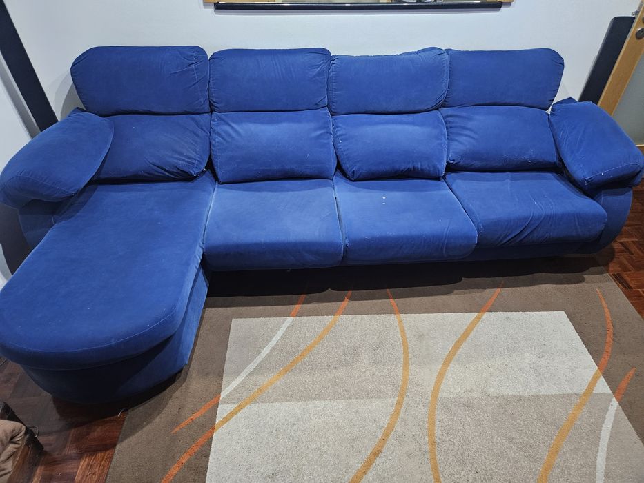 Sofá 4 lugares chaise longue vintage