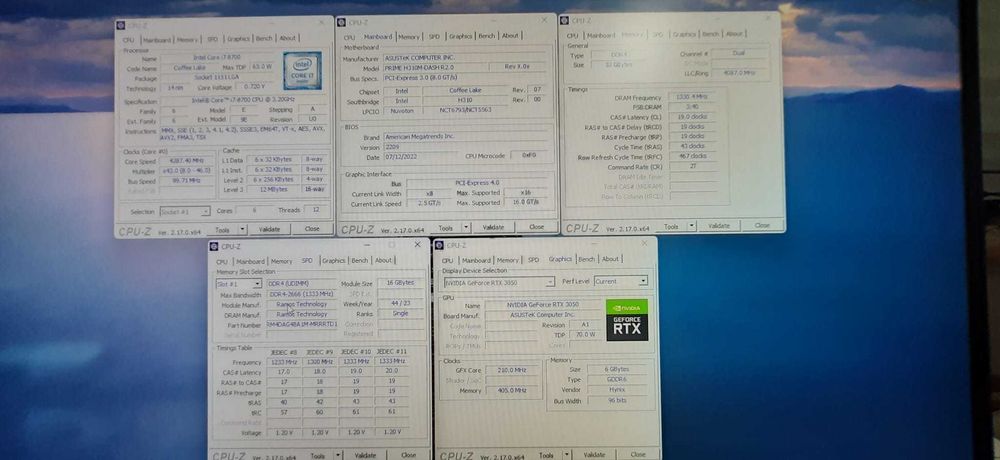 Pc Gamer 8ªG|i7-8700-4.6G|32G|NVMe1TB+HDD1TB|RTX3050-8G-Dr6|5G+BT|W11