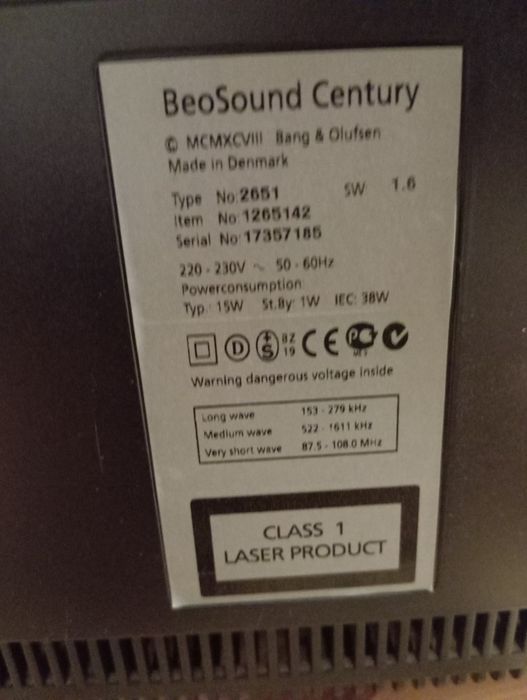Bang & Olufsen Beosound Centrury MK2 - nowy laser i pasek