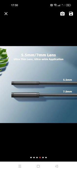 Промышленная камера-эндоскоп Ip67 Водонепроницаемый  7 мм 3 в 1