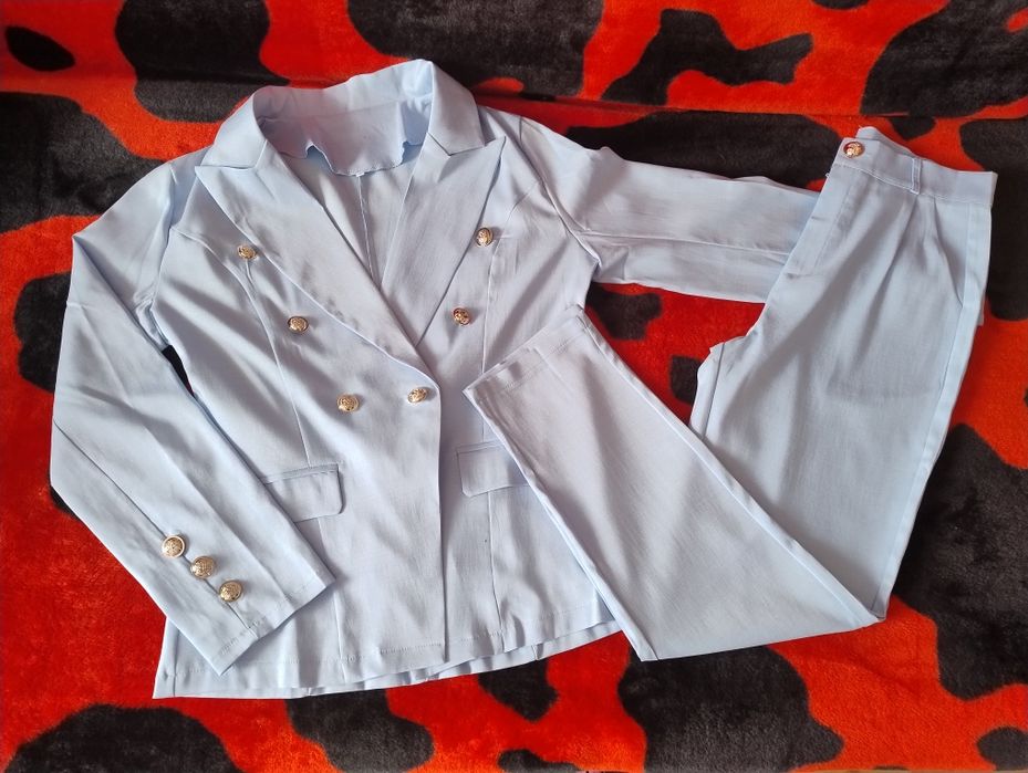 Garnitur damski błękitny