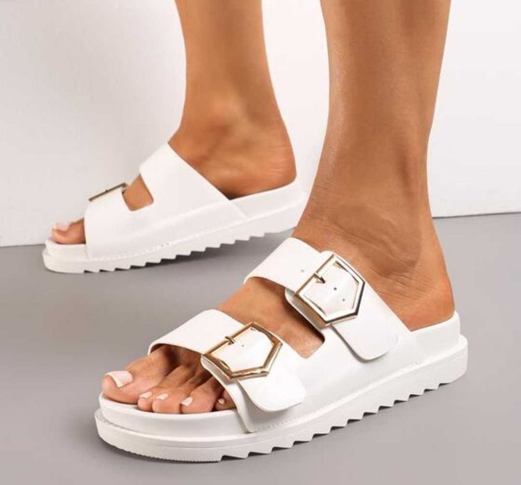 Klapki damskie białe r. 38