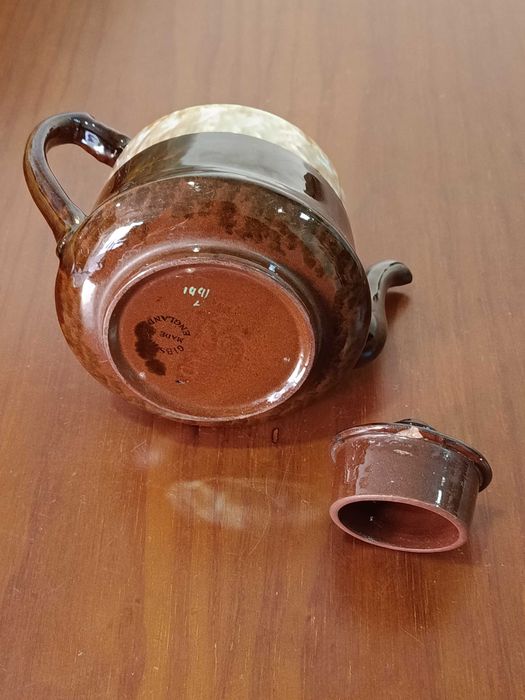 Conjunto Bule + Tigela de Cerâmica Vidrada Vintage