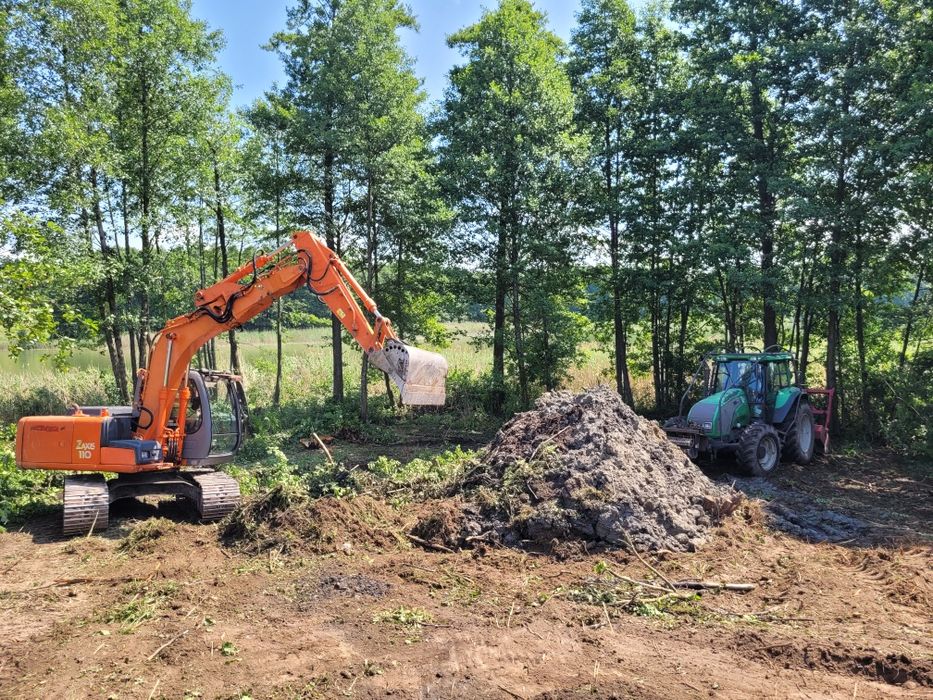 Ziemia piach żwir pospółka kamienie koparka wynajem koparko ładowarka