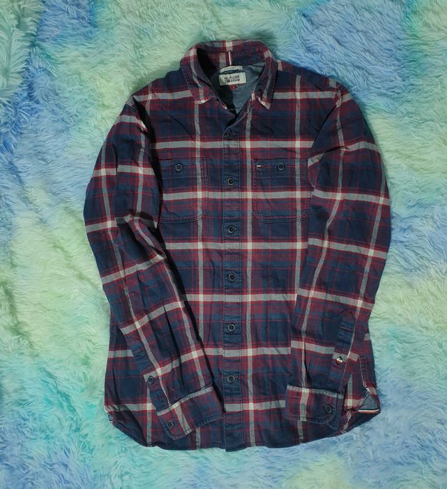 Koszula na guziki w kratkę elegancka Tommy Hilfiger