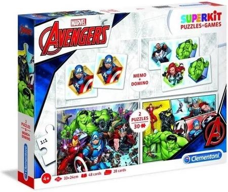 Clementoni Marvel Avengers Superkit Puzzle 2X30 + Memo + Domino