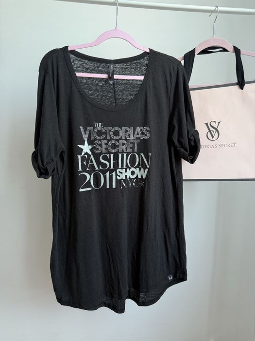 Victoria’s Secret vintage koszula nocna czarna fashion show rozmiar L 40 piżama piżamka