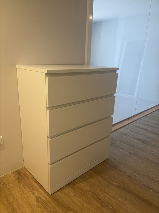 Cómoda c/4 gavetas, branco, 80x100 cm