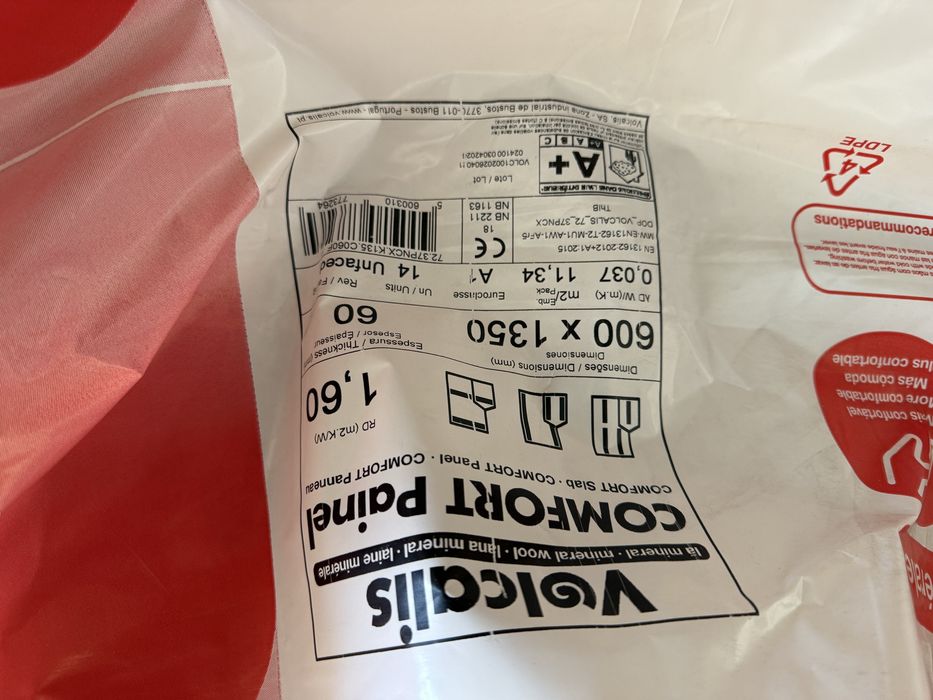 Painel de Lã Mineral Não Revestido Volcalis