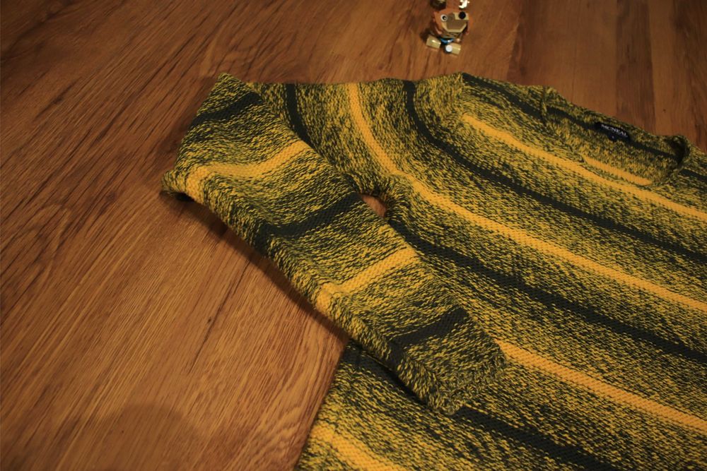 Sweter McNeal r. S żółty okrągły dekolt bawełna